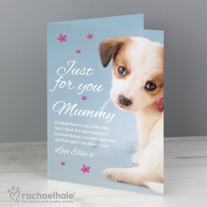 Buy Personalised Rachael Hale 'Just for You' Puppy Card at www.giftsfinder.co.uk