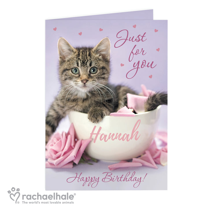 Buy Personalised Rachael Hale 'Just for You' Kitten Card at www.giftsfinder.co.uk