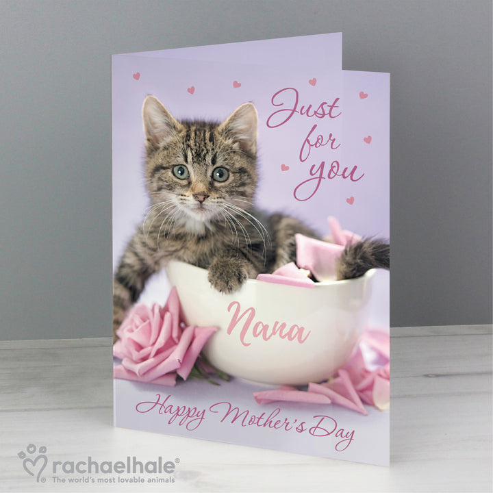 Buy Personalised Rachael Hale 'Just for You' Kitten Card at www.giftsfinder.co.uk