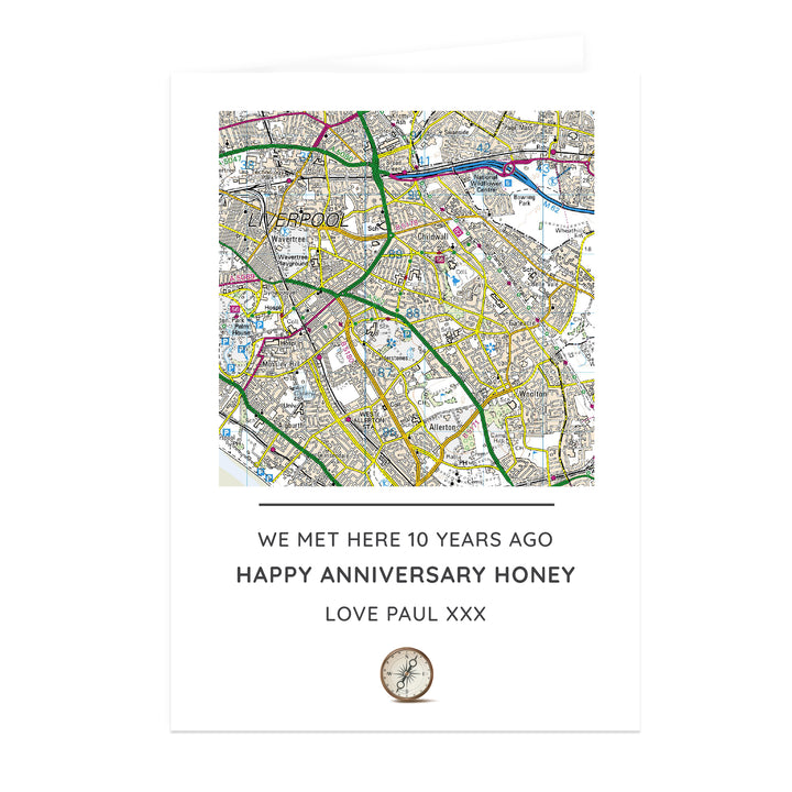 Buy Personalised Present Day Map Compass Card at www.giftsfinder.co.uk