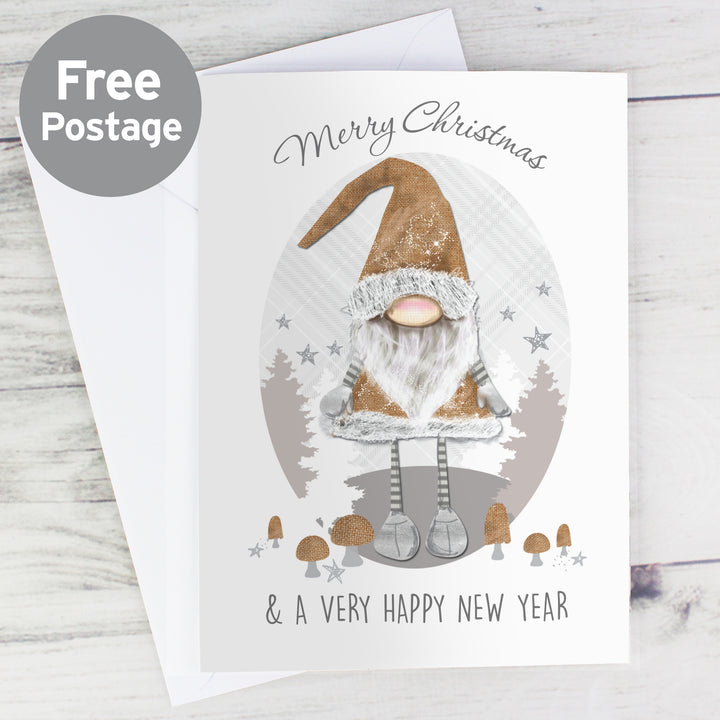 Buy Personalised Scandinavian Christmas Gnome Card at www.giftsfinder.co.uk