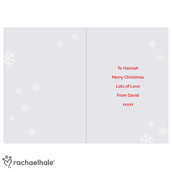 Personalised Rachael Hale Christmas Dachshund Through The Snow Card - part of the Gifts Finder Personalised Christmas Cards collection