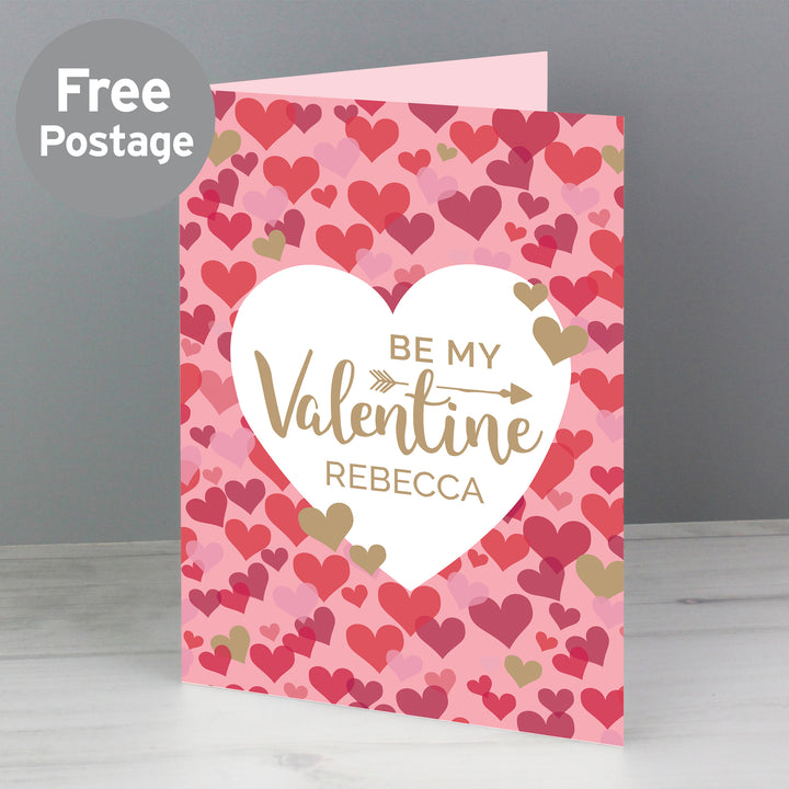 Buy Personalised Valentine's Day Confetti Hearts Card at www.giftsfinder.co.uk