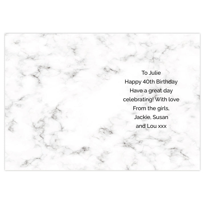 Buy Personalised Marble and Rose Gold Birthday Card at www.giftsfinder.co.uk