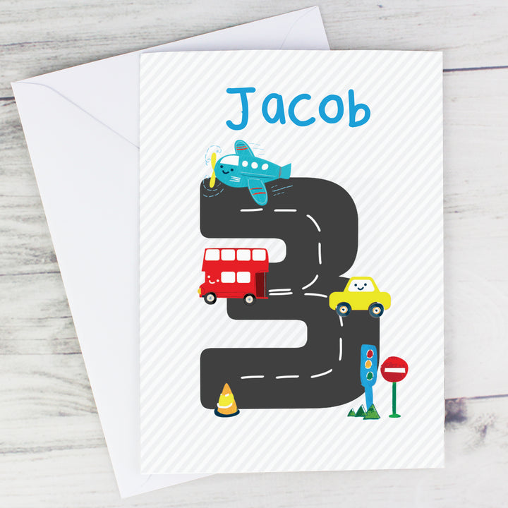 Personalised Vehicles Birthday Card - part of the Personalised Birthday Cards collection