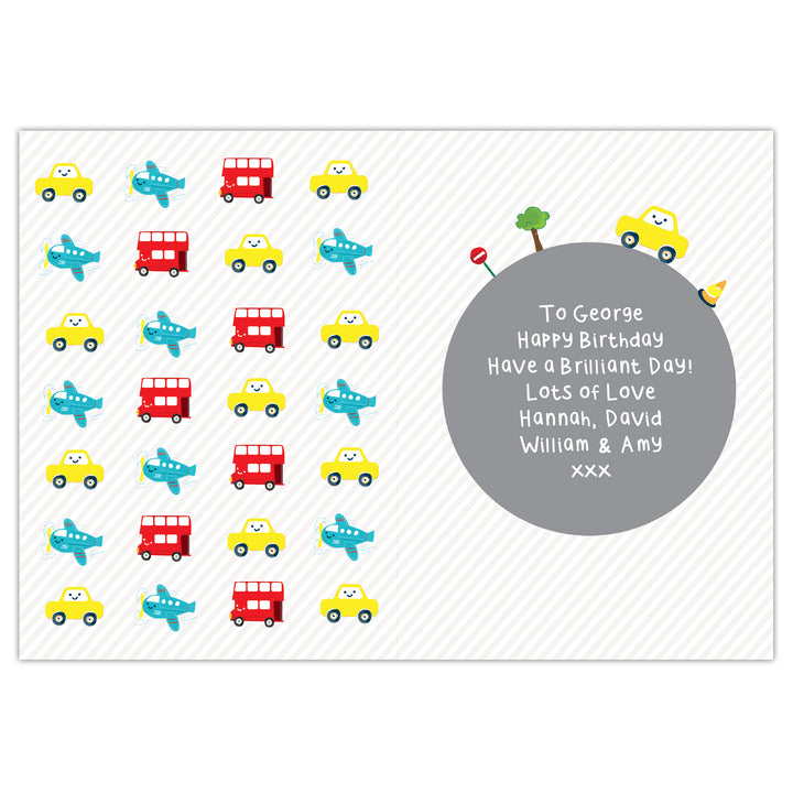 Personalised Vehicles Birthday Card - part of the Personalised Birthday Cards collection