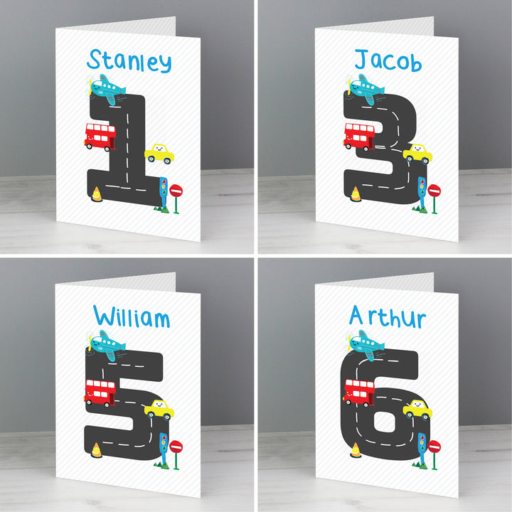 Personalised Vehicles Birthday Card - part of the Personalised Birthday Cards collection