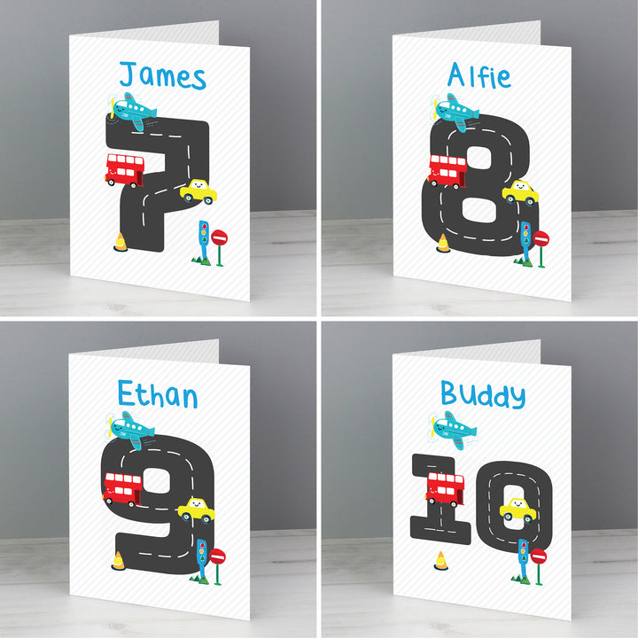 Personalised Vehicles Birthday Card - part of the Personalised Birthday Cards collection