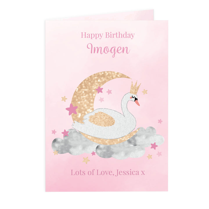 Personalised Swan Lake Card - part of the Gifts Finder Personalised Cards collection