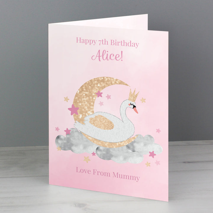 Personalised Swan Lake Card - part of the Gifts Finder Personalised Cards collection