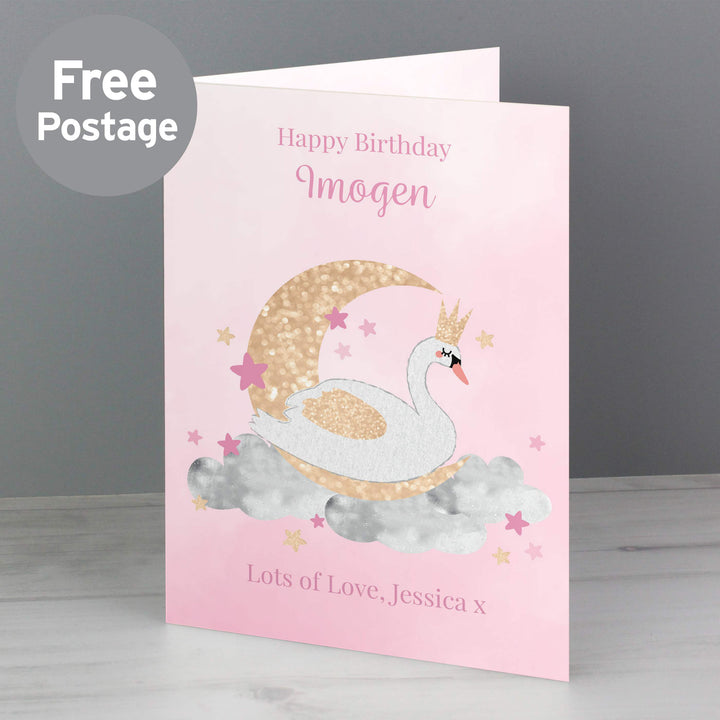 Personalised Swan Lake Card - part of the Gifts Finder Personalised Cards collection