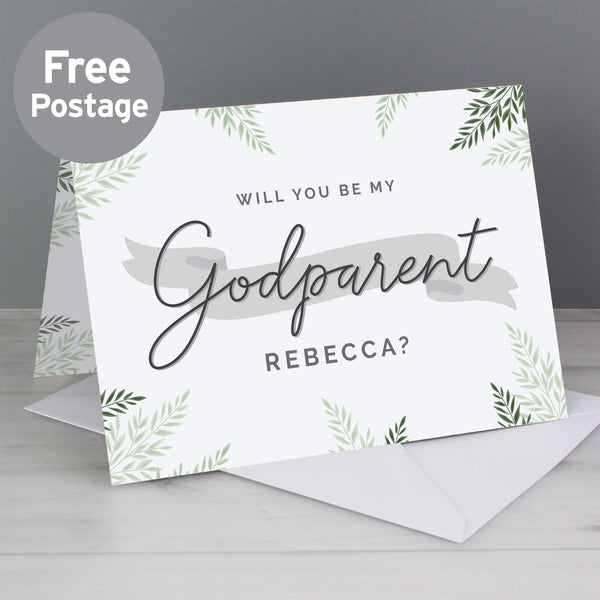 Buy Personalised Godparent Card at www.giftsfinder.co.uk