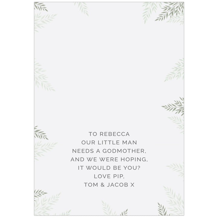 Personalised Godparent Card - part of the Gifts Finder Personalised Cards collection