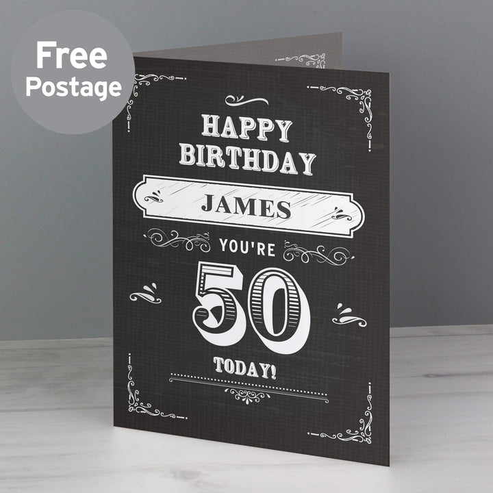 Personalised Vintage Typography Birthday Card - part of the Gifts Finder Personalised Birthday Cards collection