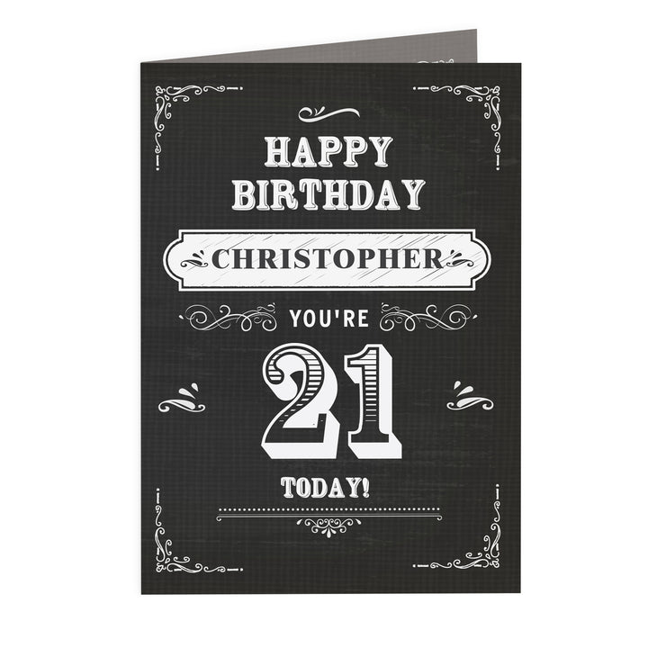 Personalised Vintage Typography Birthday Card - part of the Gifts Finder Personalised Birthday Cards collection