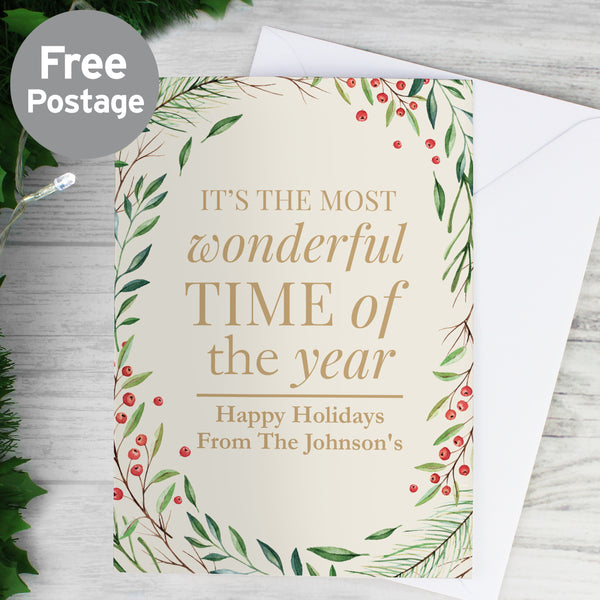 Buy Personalised ‘Wonderful Time of The Year’ Christmas Card at www.giftsfinder.co.uk