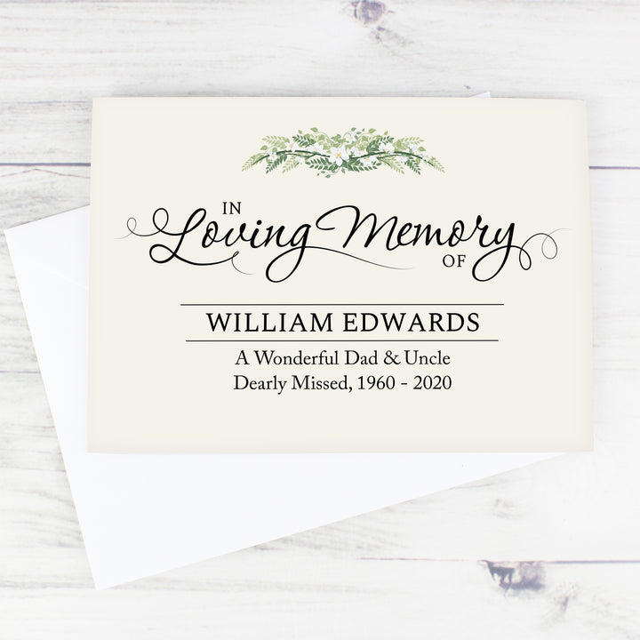 Personalised In Loving Memory Card - part of the Gifts Finder Personalised Cards collection