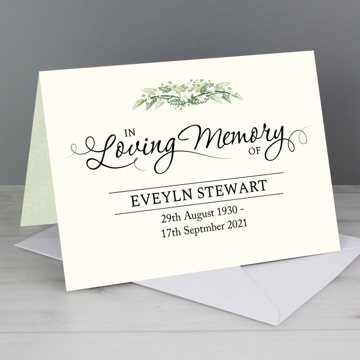 Personalised In Loving Memory Card - part of the Gifts Finder Personalised Cards collection