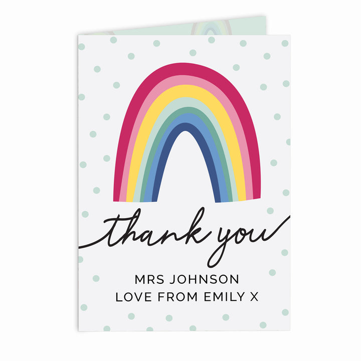 Personalised Rainbow Thank You Card - part of the Gifts Finder Personalised Cards collection