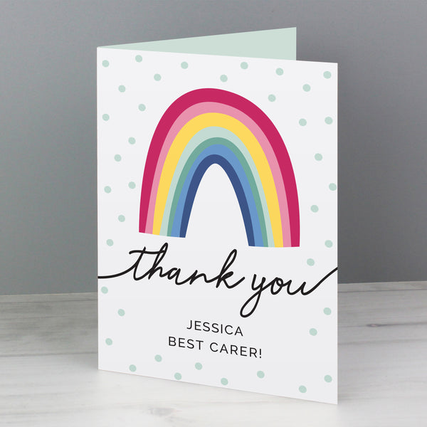 Buy Personalised Rainbow Thank You Card at www.giftsfinder.co.uk