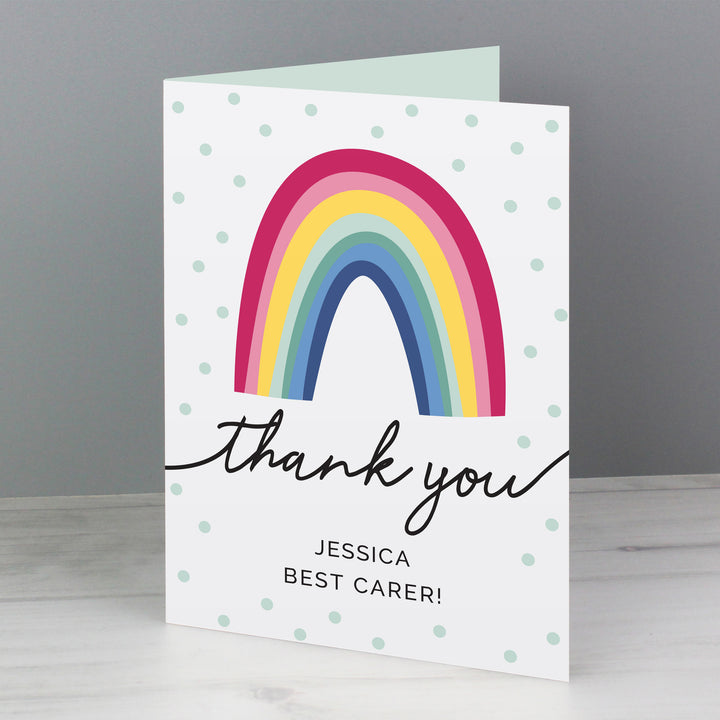 Personalised Rainbow Thank You Card - part of the Gifts Finder Personalised Cards collection