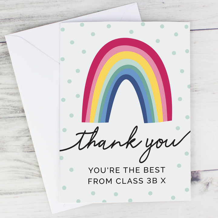 Personalised Rainbow Thank You Card - part of the Gifts Finder Personalised Cards collection