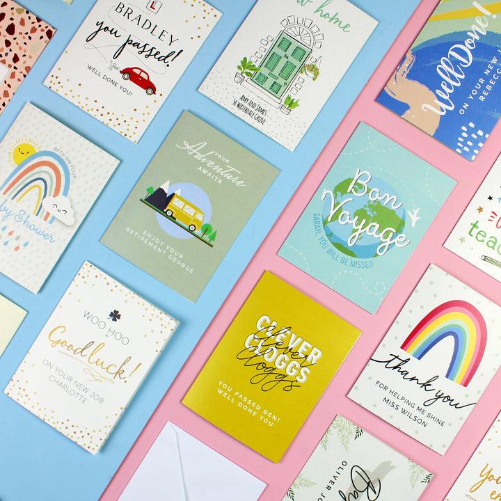 Personalised Rainbow Thank You Card - part of the Gifts Finder Personalised Cards collection