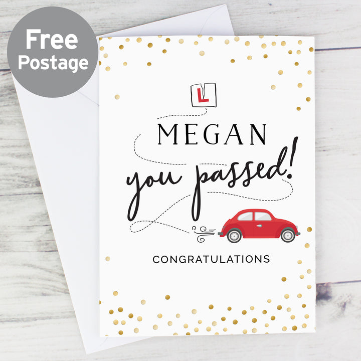 Personalised Passed Driving Test Card - part of the Personalised Cards collection