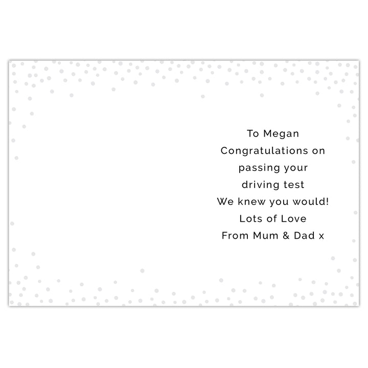 Buy Personalised Passed Driving Test Card at www.giftsfinder.co.uk