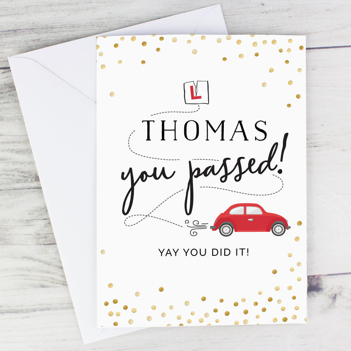 Personalised Passed Driving Test Card - part of the Personalised Cards collection