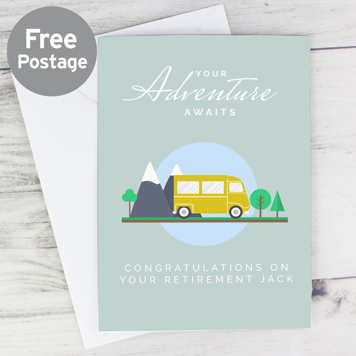 Buy Personalised Leaving Retirement Adventure Card at www.giftsfinder.co.uk