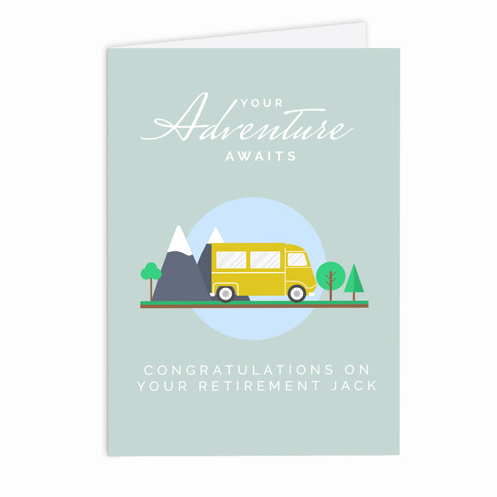 Buy Personalised Leaving Retirement Adventure Card at www.giftsfinder.co.uk