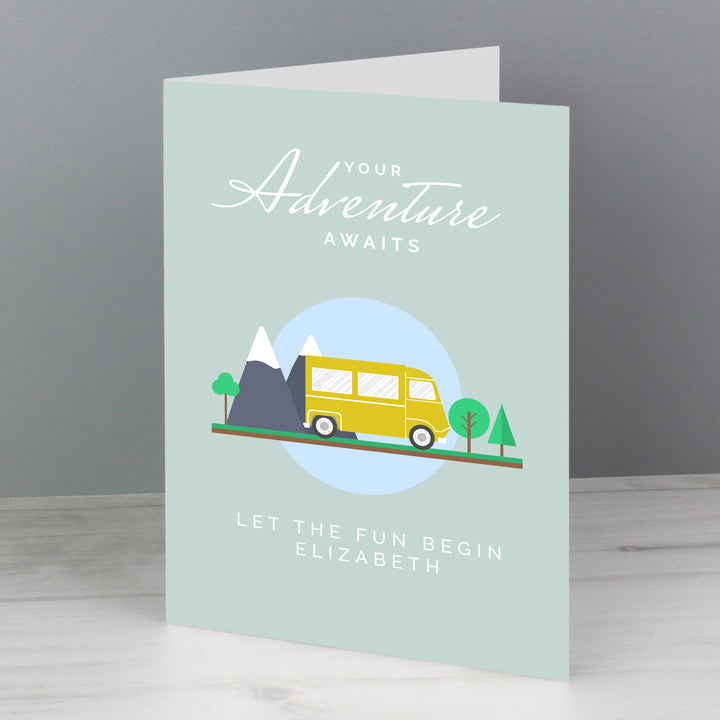 Buy Personalised Leaving Retirement Adventure Card at www.giftsfinder.co.uk