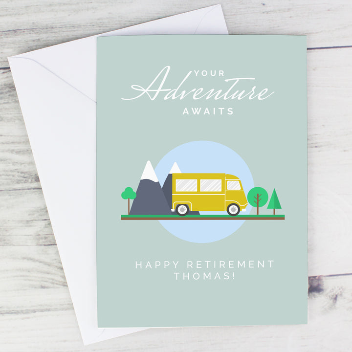 Buy Personalised Leaving Retirement Adventure Card at www.giftsfinder.co.uk