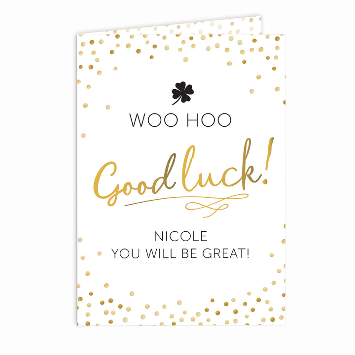 Personalised Good Luck Card - part of the Personalised Cards collection