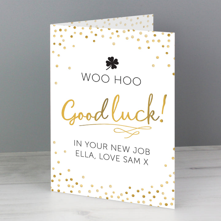 Personalised Good Luck Card - part of the Personalised Cards collection