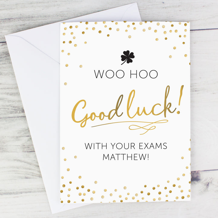 Personalised Good Luck Card - part of the Personalised Cards collection