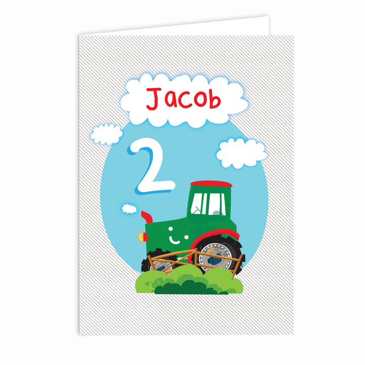 Buy Personalised Tractor Birthday Card at www.giftsfinder.co.uk