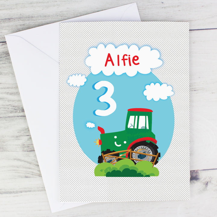 Buy Personalised Tractor Birthday Card at www.giftsfinder.co.uk