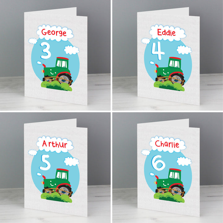 Buy Personalised Tractor Birthday Card at www.giftsfinder.co.uk