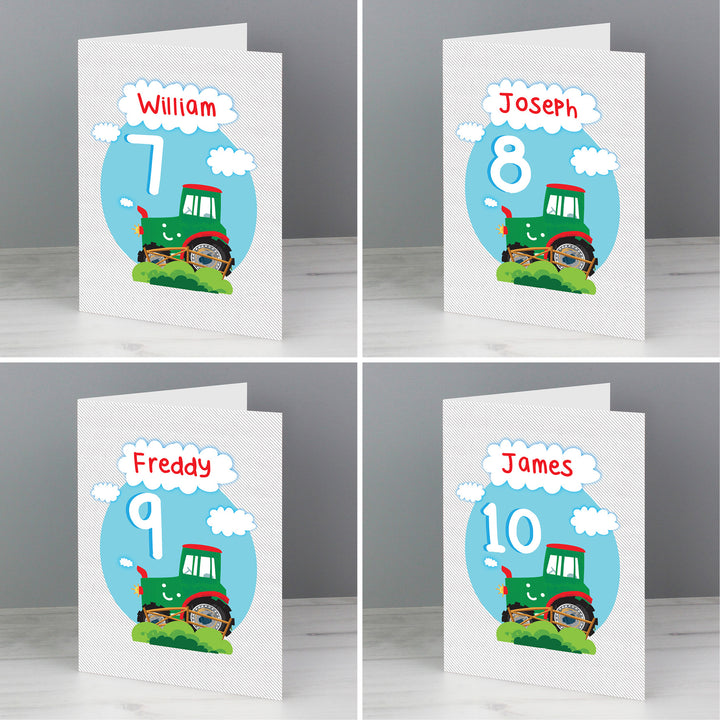 Buy Personalised Tractor Birthday Card at www.giftsfinder.co.uk