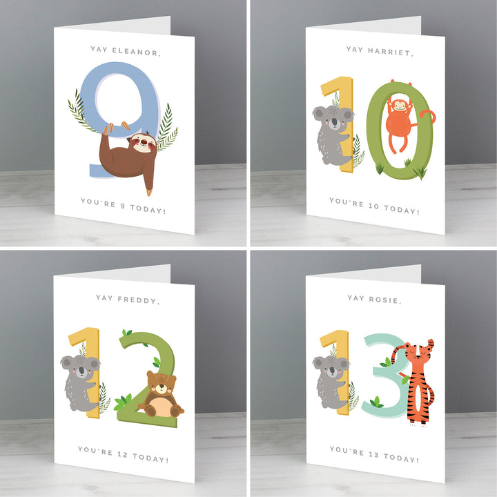 Buy Personalised Animal Birthday Card at www.giftsfinder.co.uk