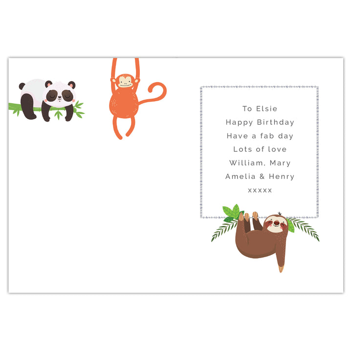 Buy Personalised Animal Birthday Card at www.giftsfinder.co.uk