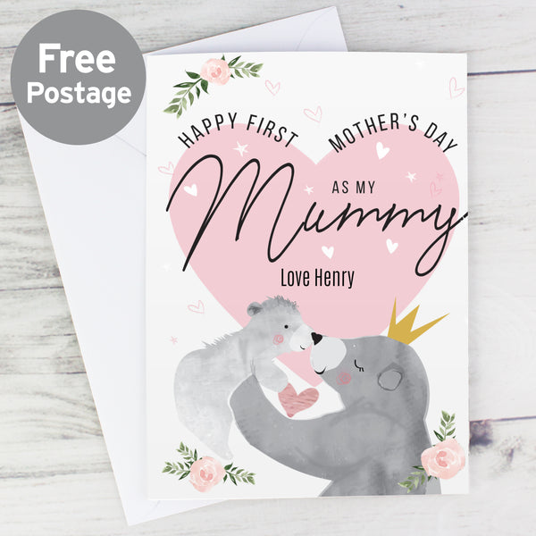 Buy Personalised 1st Mother's Day Mama Bear Card at www.giftsfinder.co.uk