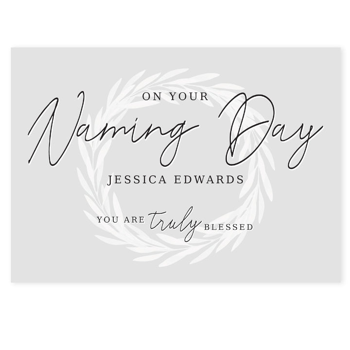 Buy Personalised Truly Blessed Naming Day Card at www.giftsfinder.co.uk