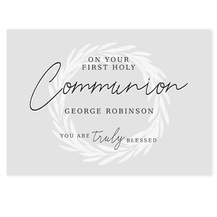 Buy Personalised Truly Blessed First Holy Communion Card at www.giftsfinder.co.uk