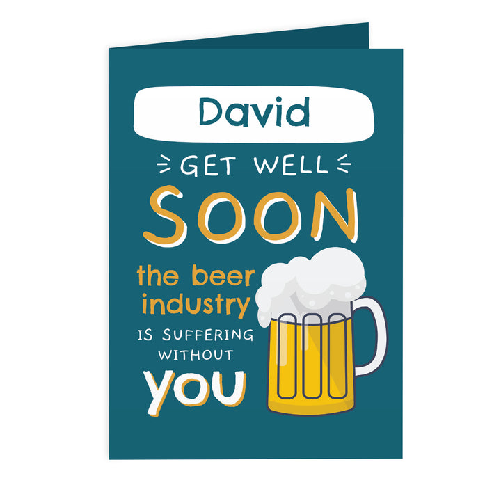 Buy Personalised Get Well Soon Card at www.giftsfinder.co.uk