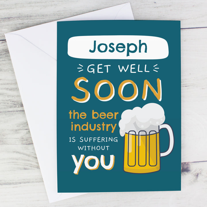 Buy Personalised Get Well Soon Card at www.giftsfinder.co.uk