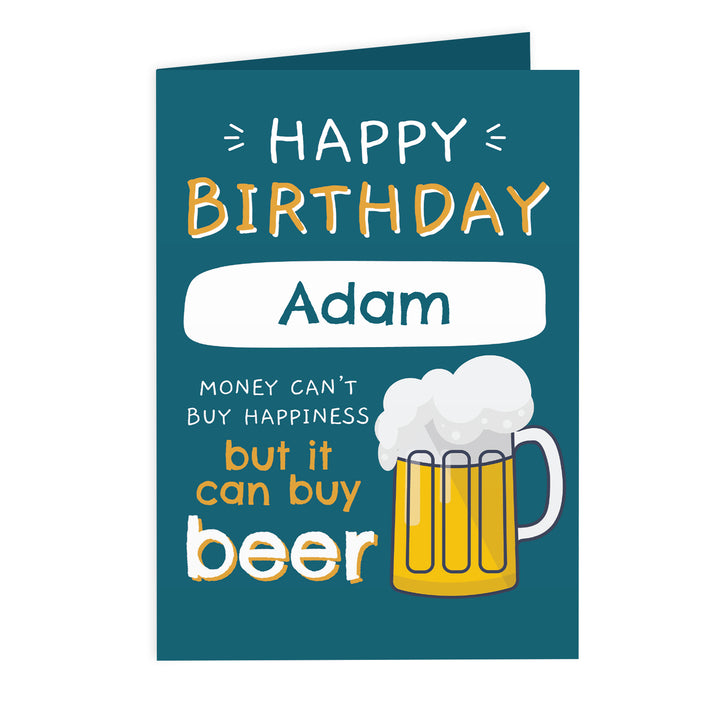 Personalised Happy Birthday Beer Card - part of the Gifts Finder Personalised Birthday Gifts collection