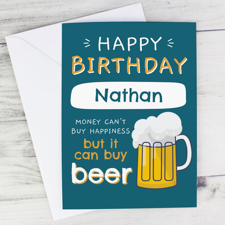 Personalised Happy Birthday Beer Card - part of the Gifts Finder Personalised Birthday Gifts collection